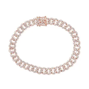 14k Rose Gold Diamond Link Bracelet
