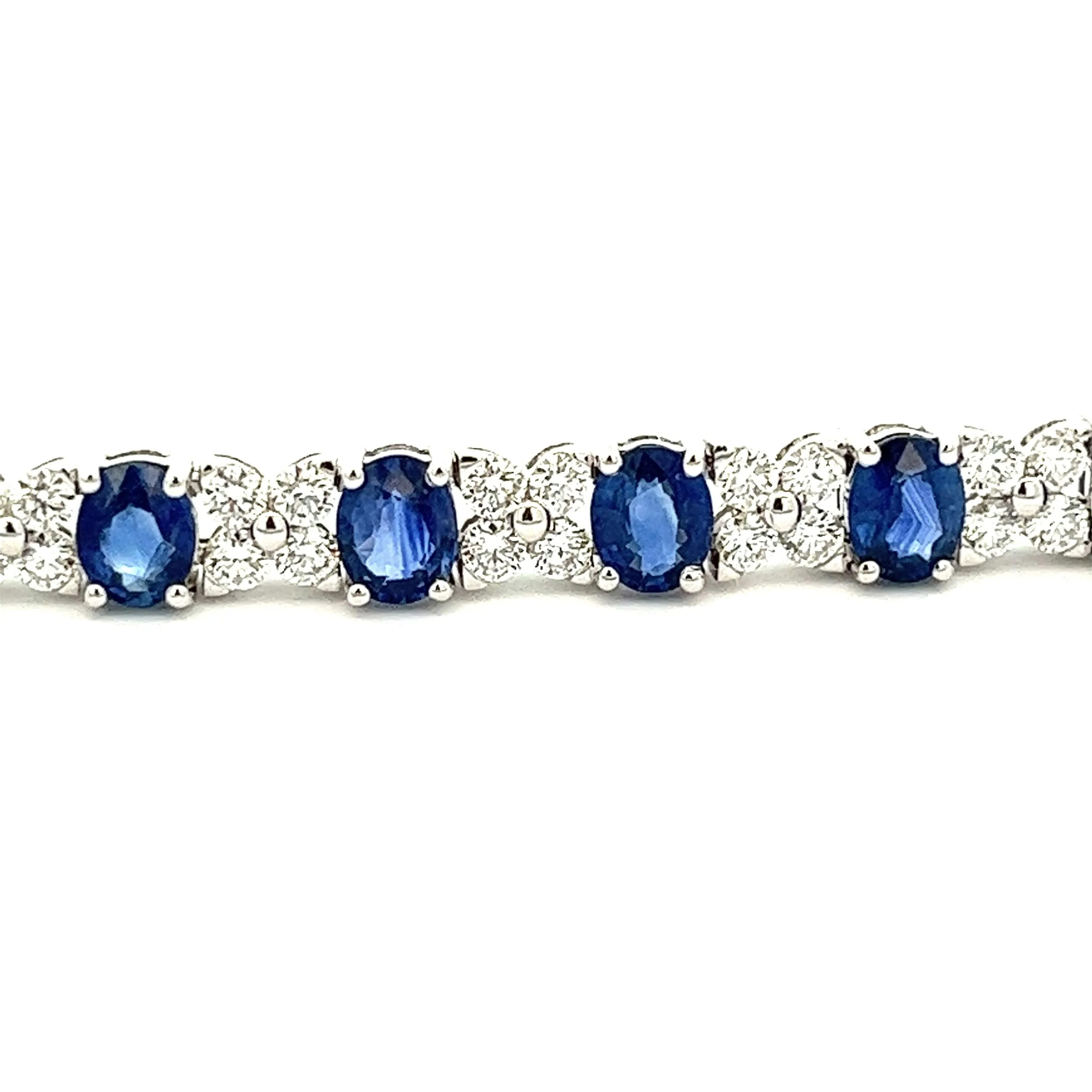 18k White Gold Diamond & Sapphire Bracelet