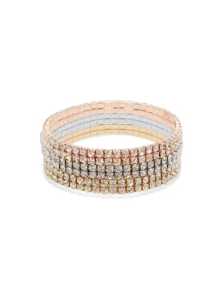 3-Piece Rhinestone Stretch Bracelets Set