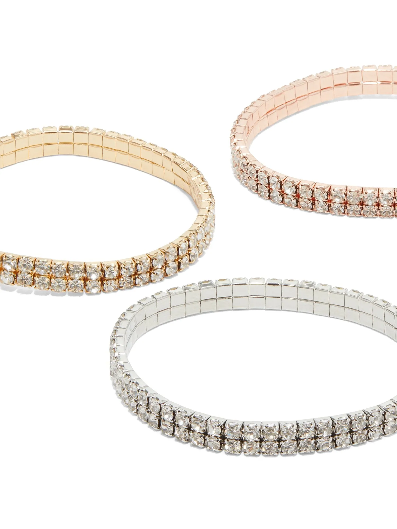 3-Piece Rhinestone Stretch Bracelets Set