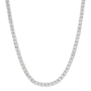 3MM TENNIS NECKLACE, SILVER BR