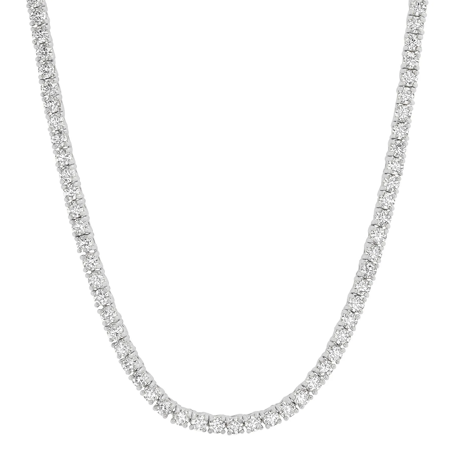 3MM TENNIS NECKLACE, SILVER BR