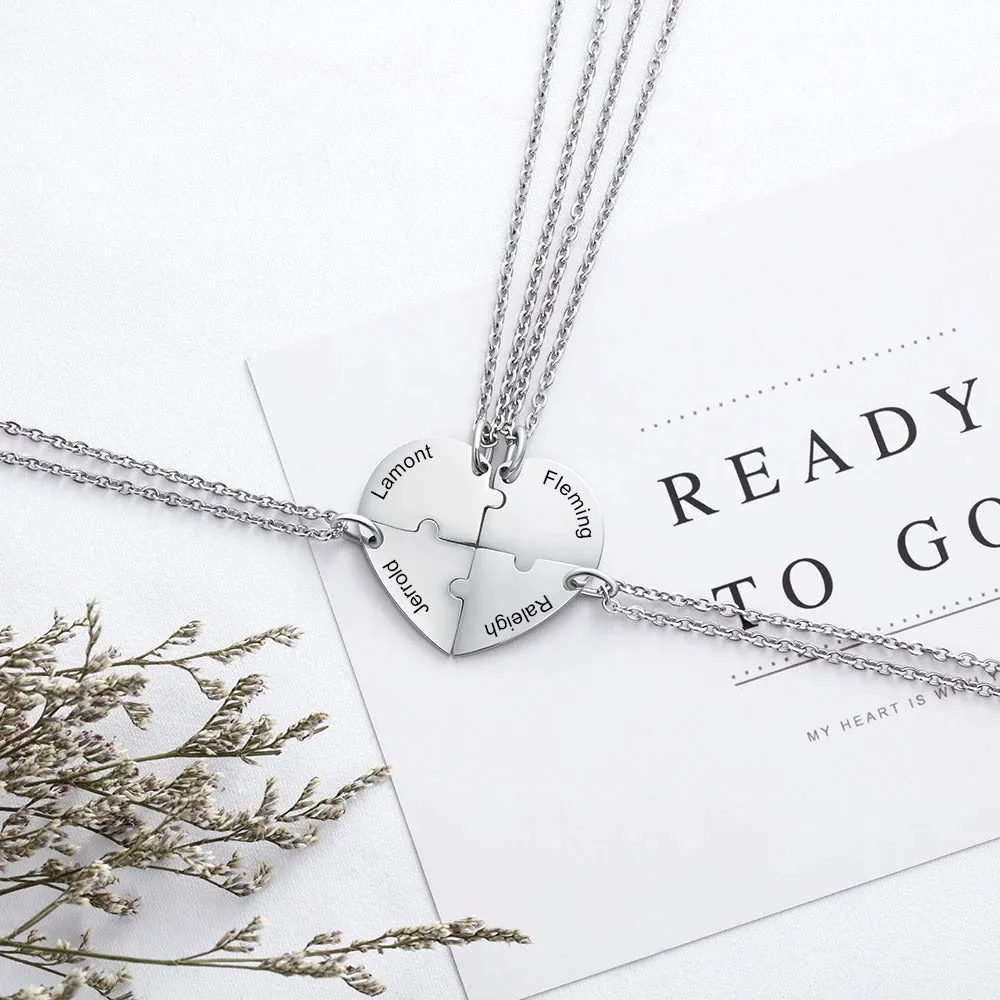 4pcs/Set Personalized Heart Mothers Day Necklace With Birthstones Mom Jewelry Gift For Mom Grandma Wife HT