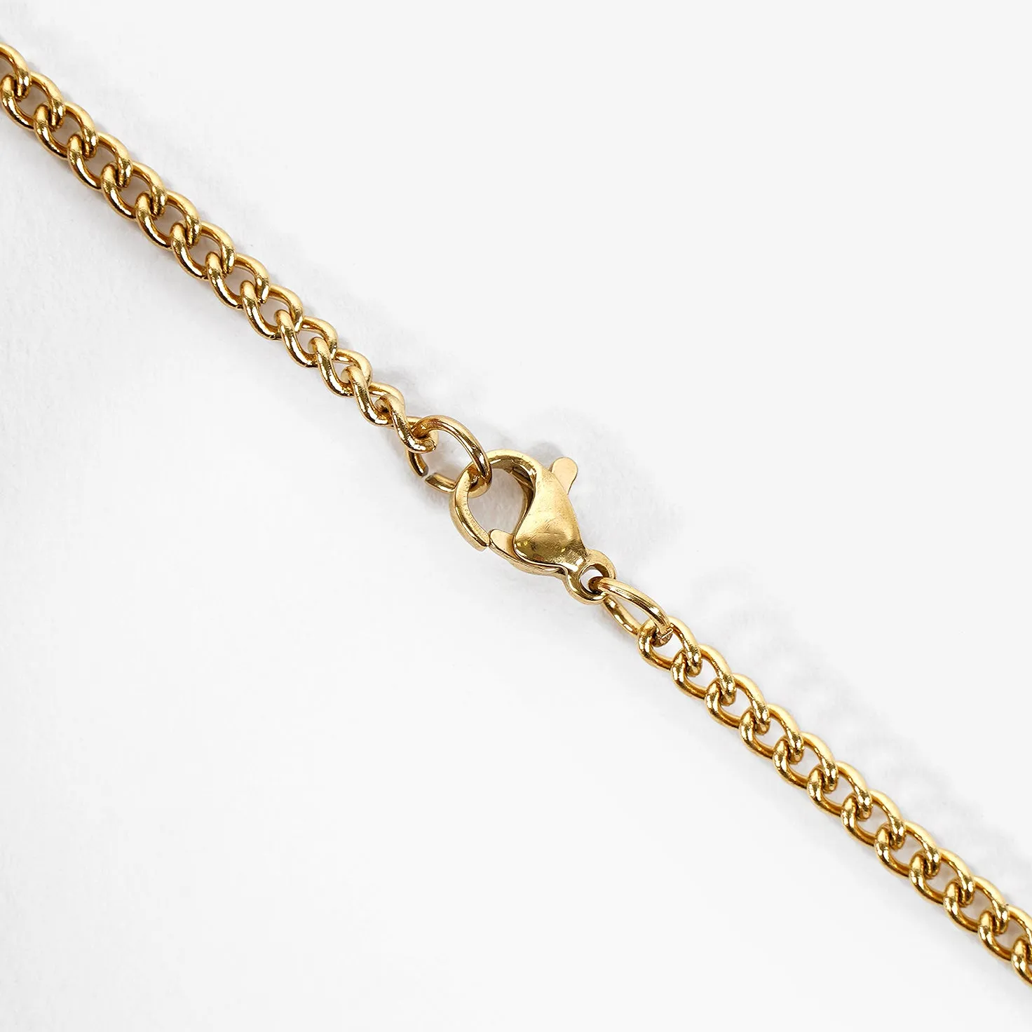 75 Number Pendant with Chain Necklace - Gold Plated Stainless Steel