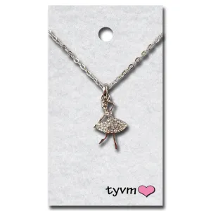 79820 Crystal Silver Ballerina Necklace