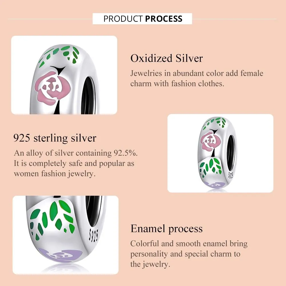925 Sterling Silver Flower Doodle Beads For Diy Bracelets & Necklaces