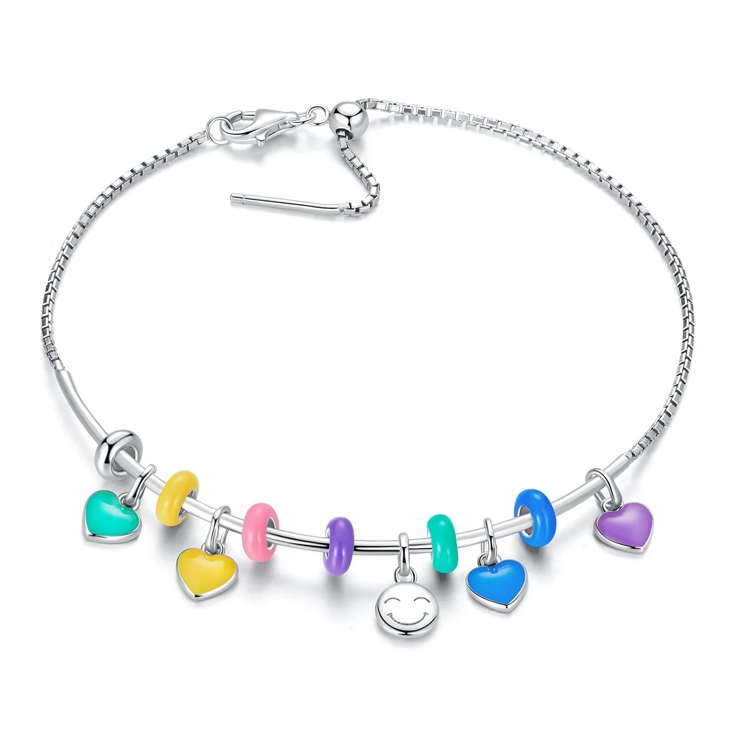 925 Sterling Silver Heart Pendant For Diy Bracelets & Necklaces