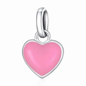 925 Sterling Silver Heart Pendant For Diy Bracelets & Necklaces