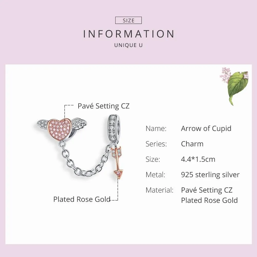925 Sterling Silver Heart Safety Chain For Diy Bracelets