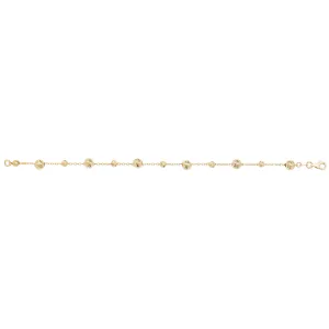 9CT GOLD DIAMOND CUT FULL BEADED BRACELET