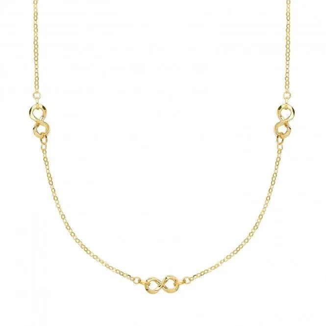 9ct Yellow Gold Infinity Necklet NK403