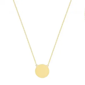 9ct Yellow Gold Round Disc Necklet NK383