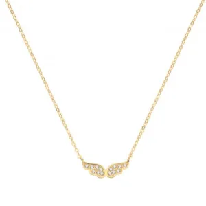 9ct Yellow Gold Zirconia Wings Necklet NK1600