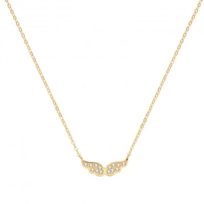 9ct Yellow Gold Zirconia Wings Necklet NK1600