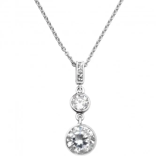 Acotis Silver Pendant Rhodium Plated Zirconia On Chain G3320