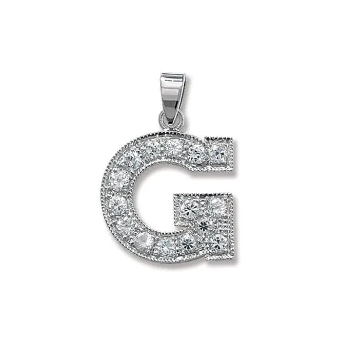 Acotis Silver Pendant Zirconia Initial G6126/G