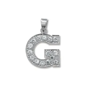 Acotis Silver Pendant Zirconia Initial G6126/G