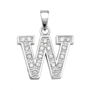 Acotis Silver Pendant Zirconia Set Initial G6124/W