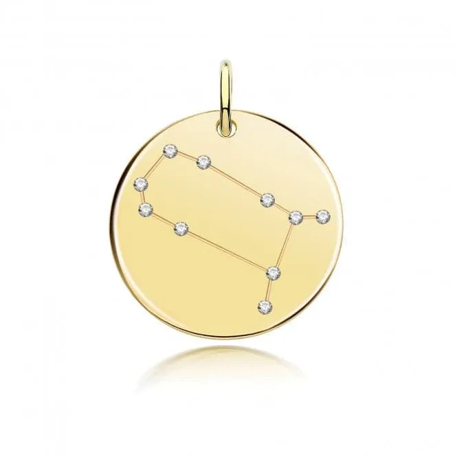 Acotis Silver Zodiac Constellation Gemini Gold Plated G61104GP