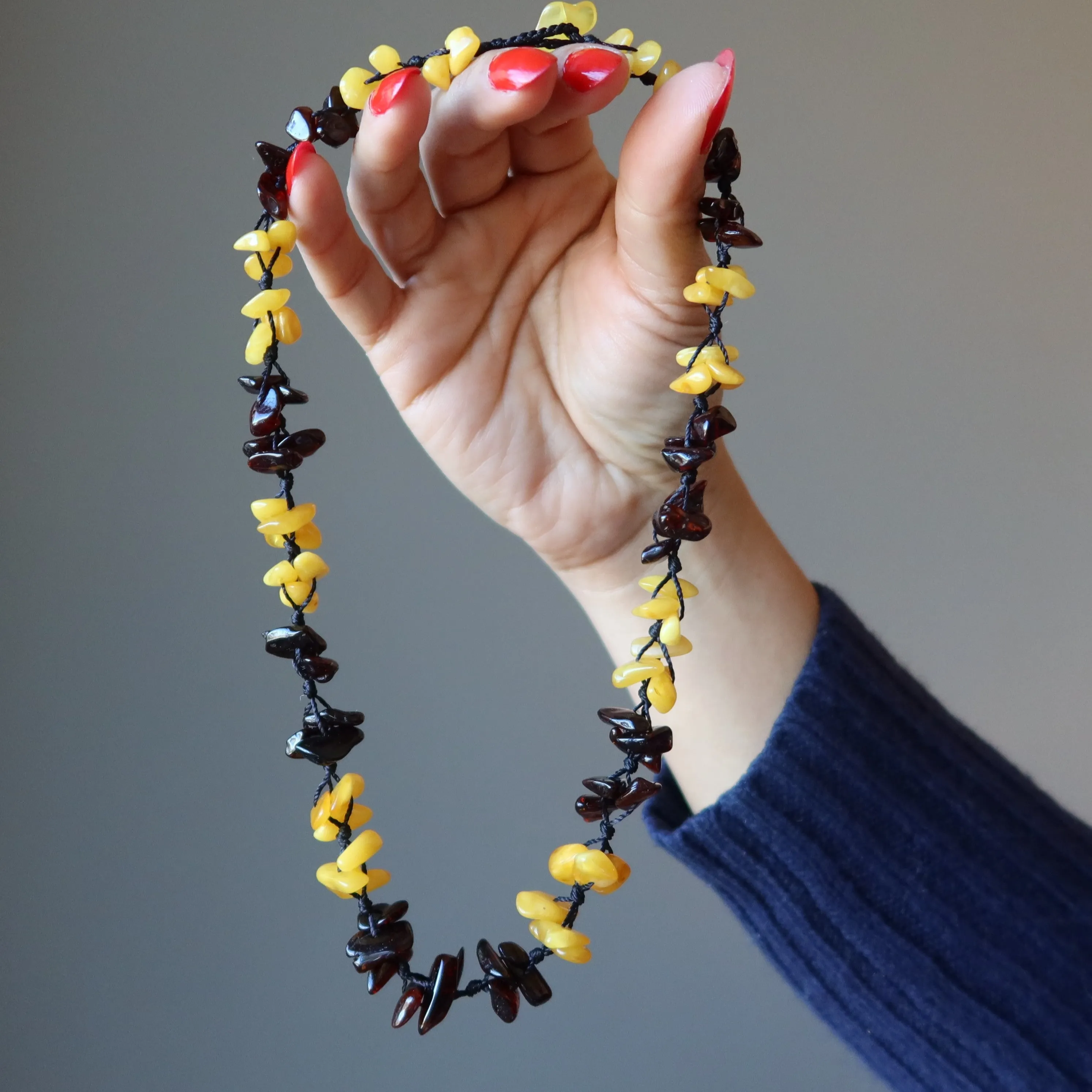 Amber Necklace Beautiful as a Butterfly Baltic Gems Yellow Red