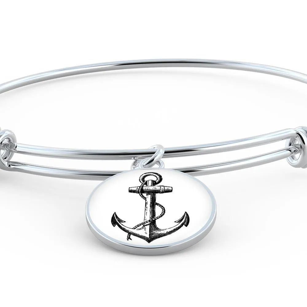 Anchor Bangle Bracelet