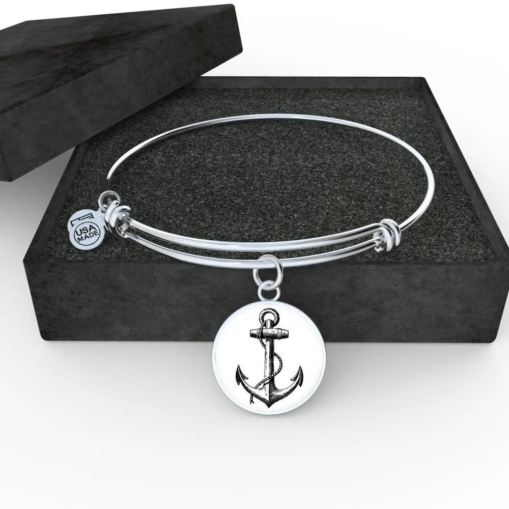 Anchor Bangle Bracelet