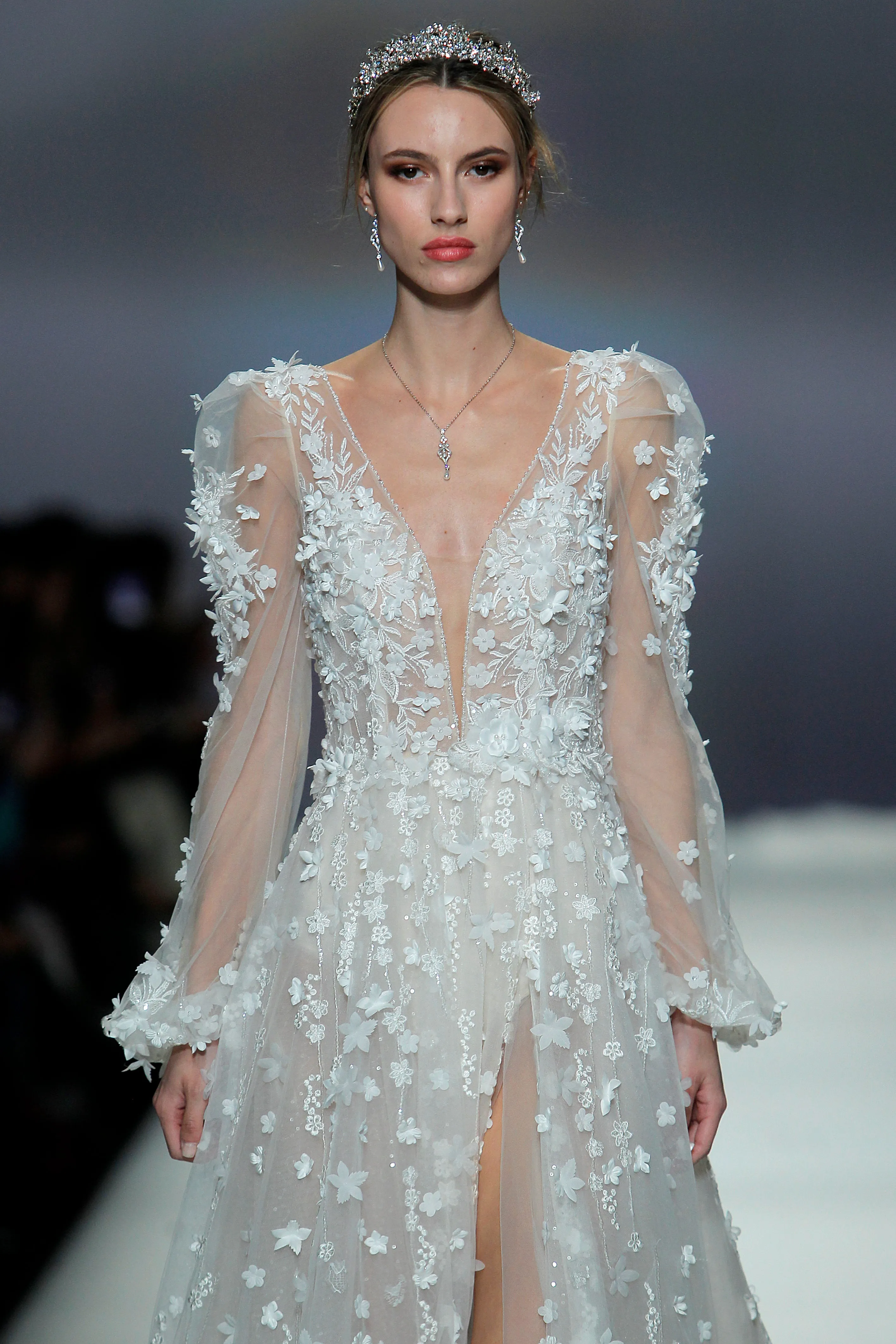 AURELIE Simulated Diamond and Pearl Drop Necklace