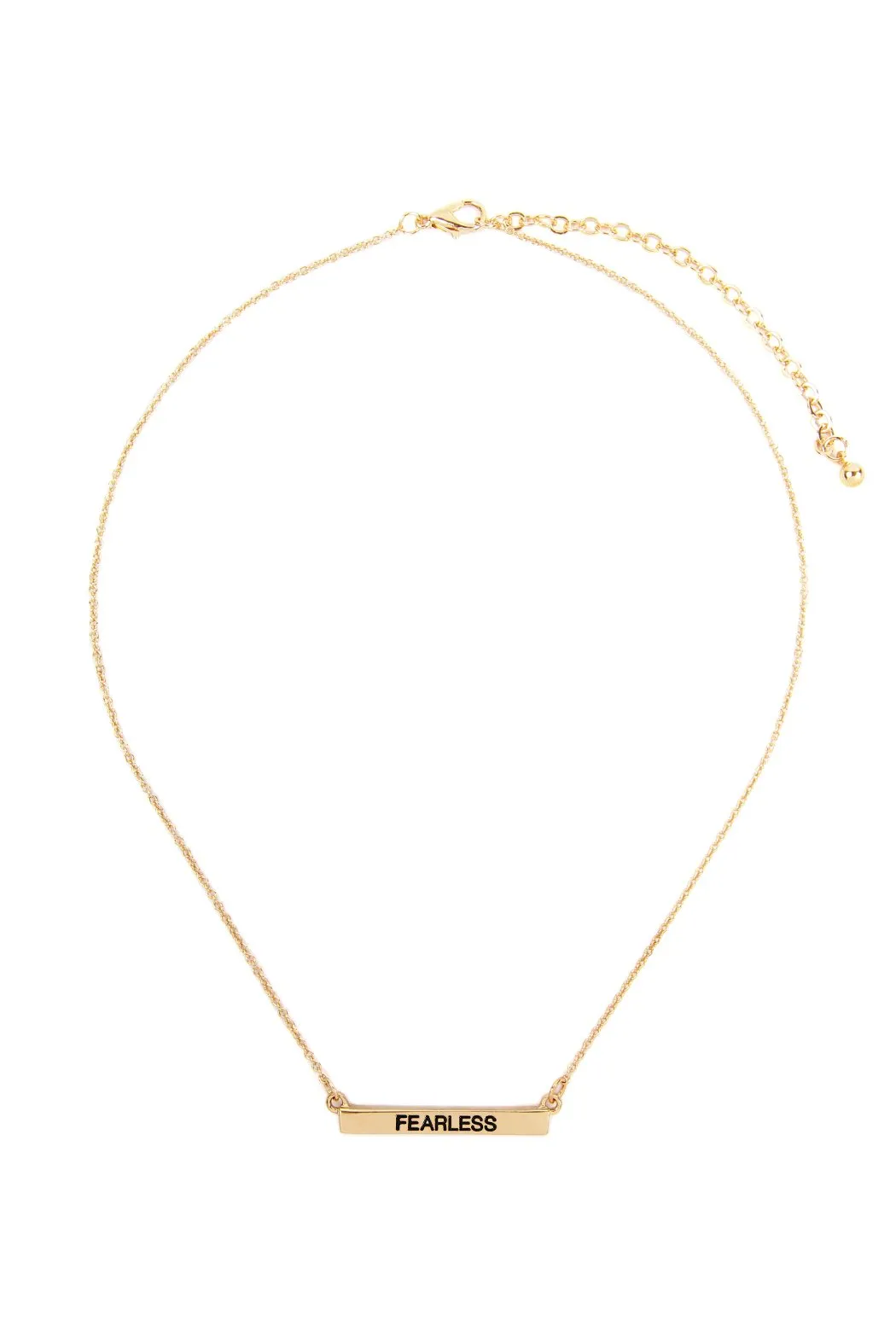B3n2162fe - "Fearless" Chain Metal Bar Necklace