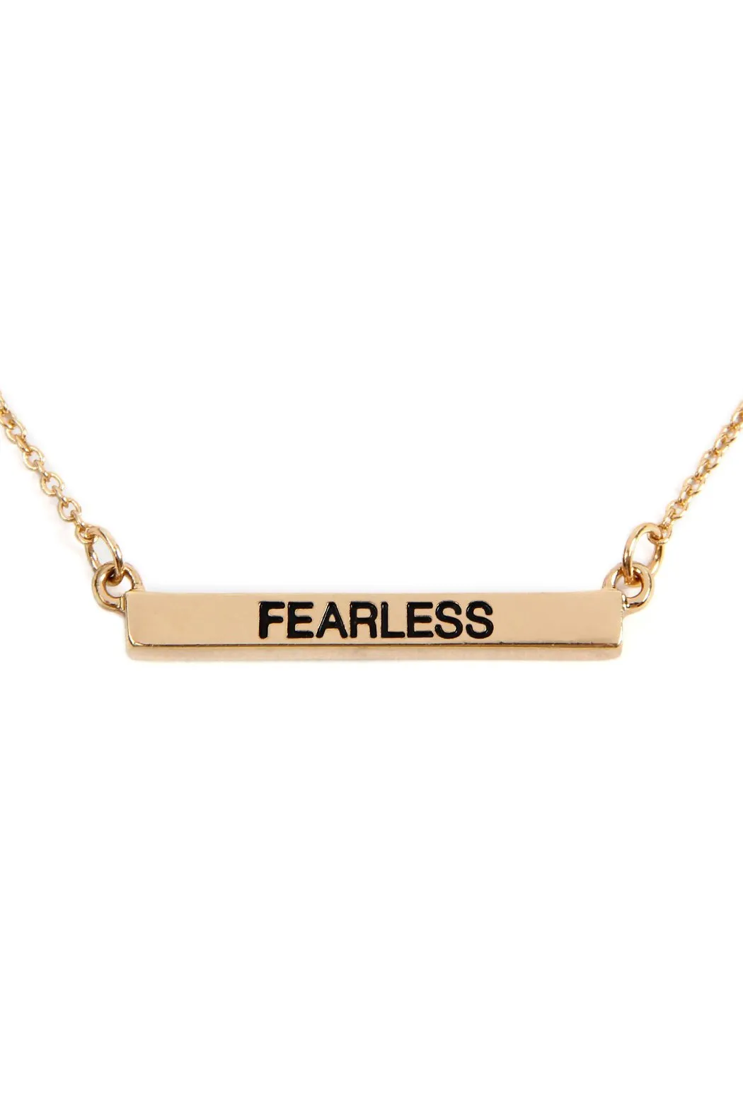 B3n2162fe - "Fearless" Chain Metal Bar Necklace