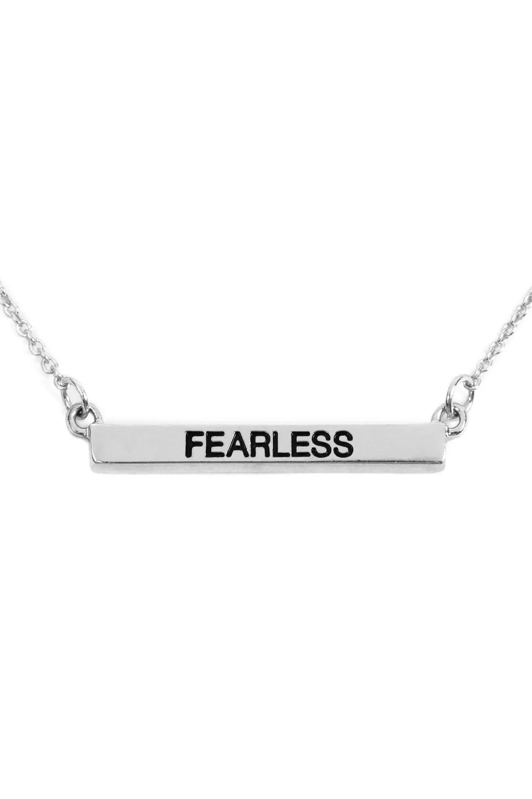 B3n2162fe - "Fearless" Chain Metal Bar Necklace