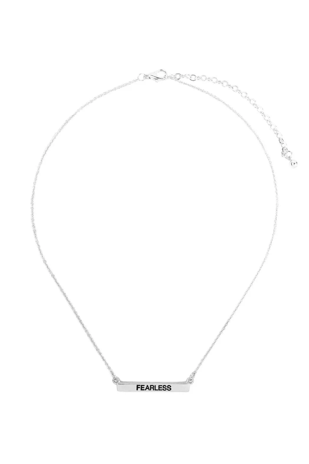 B3n2162fe - "Fearless" Chain Metal Bar Necklace