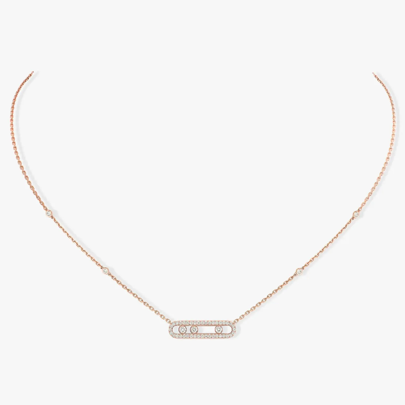 Baby Move 18K Rose Gold Pavé Diamond Necklace