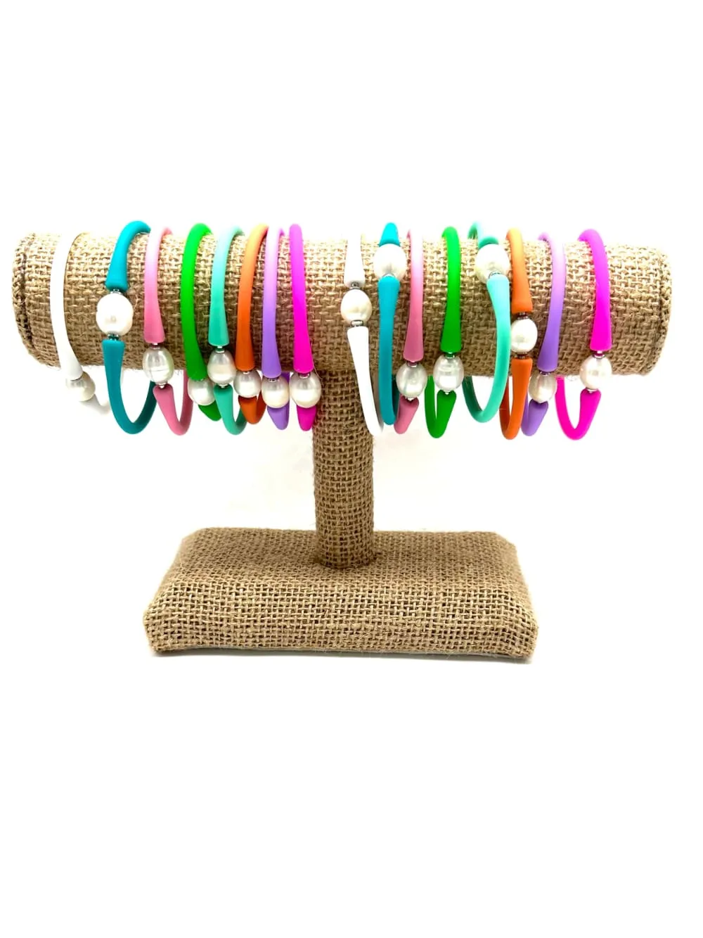 Bali Freshwater Pearl Silicone Bracelets