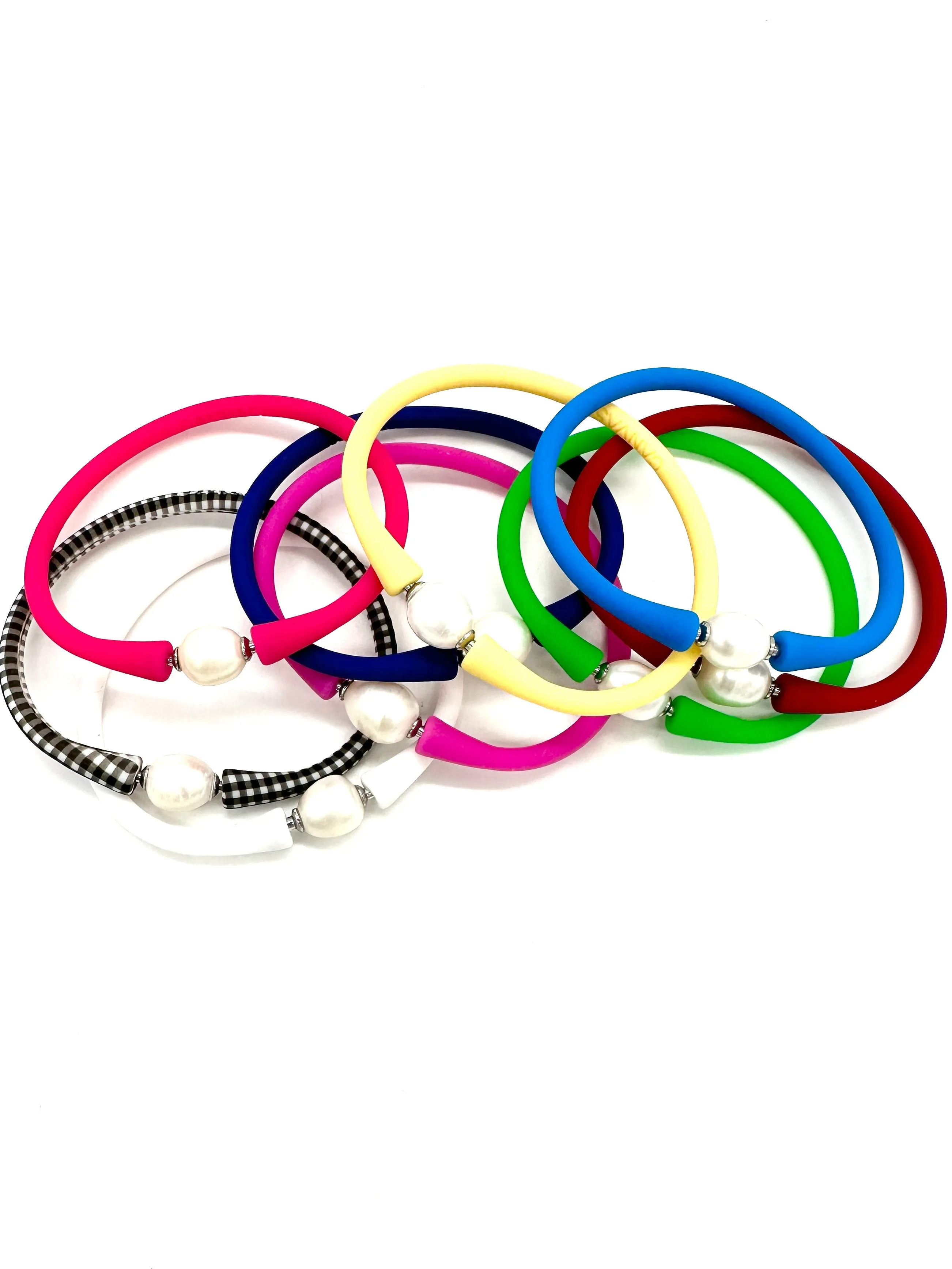 Bali Freshwater Pearl Silicone Bracelets
