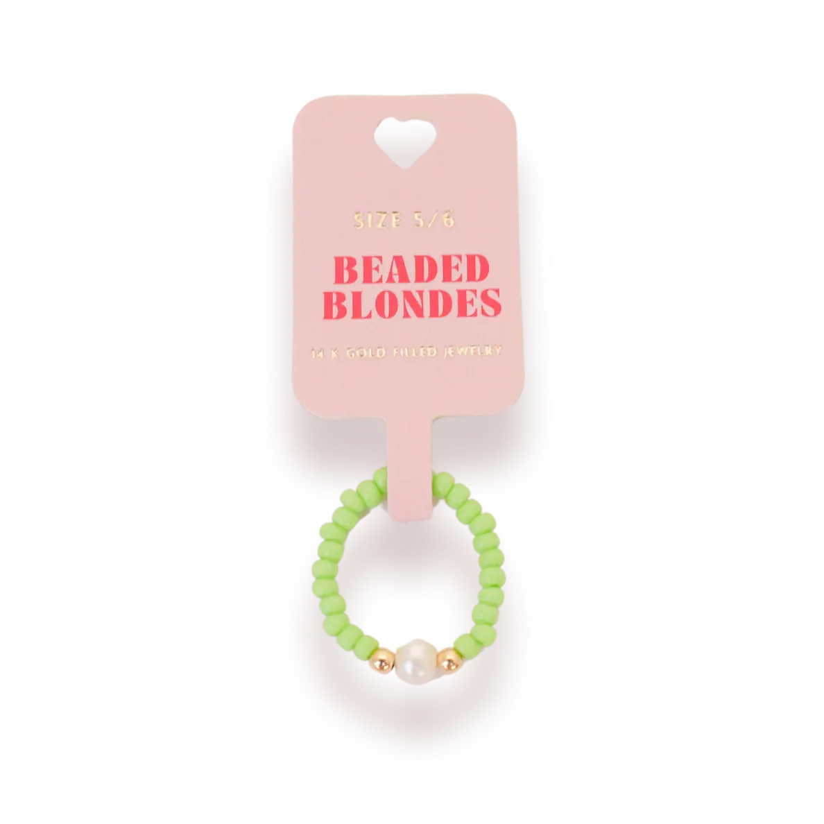 Beaded Blondes ‘Pastel Green Ring’