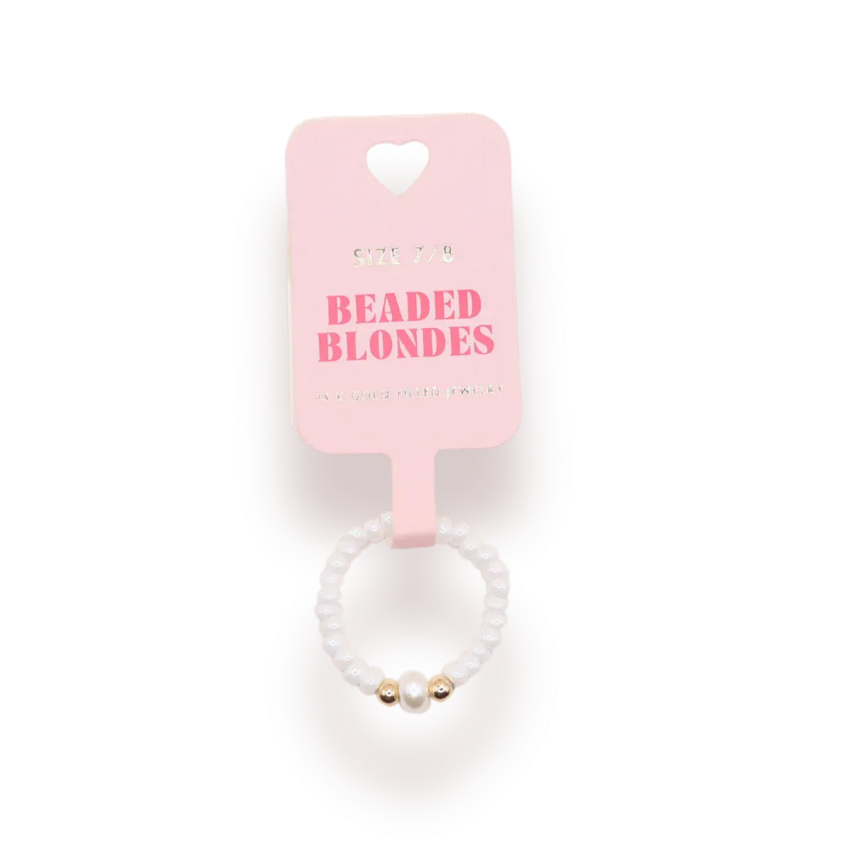 Beaded Blondes ‘Pastel White Pearl Ring’