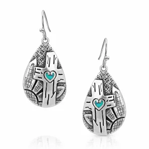 Blooming Cross Opal Teardrop Earrings By Montana Silversmiths ER4900
