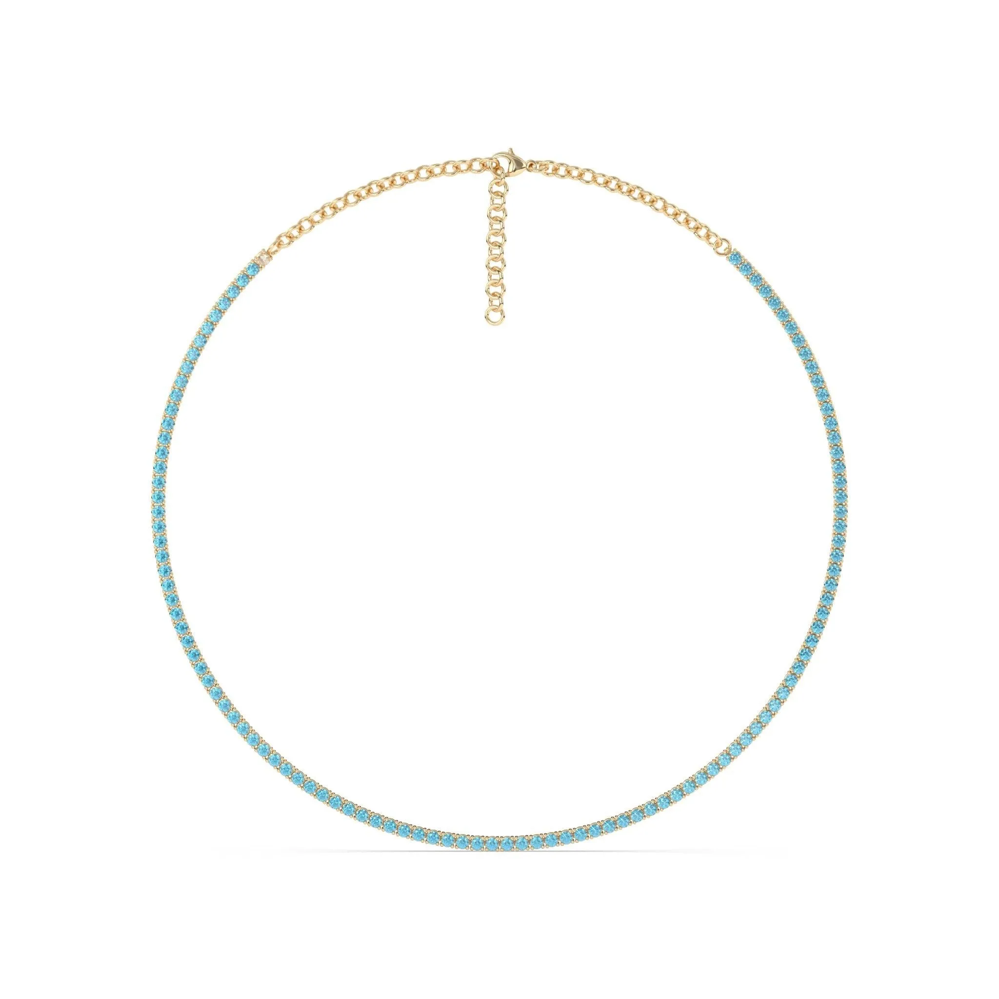 Blue Topaz Tennis Necklace