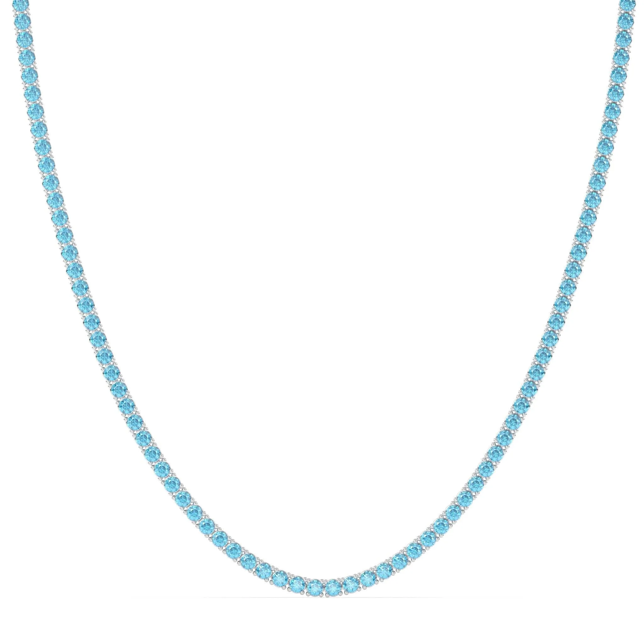 Blue Topaz Tennis Necklace