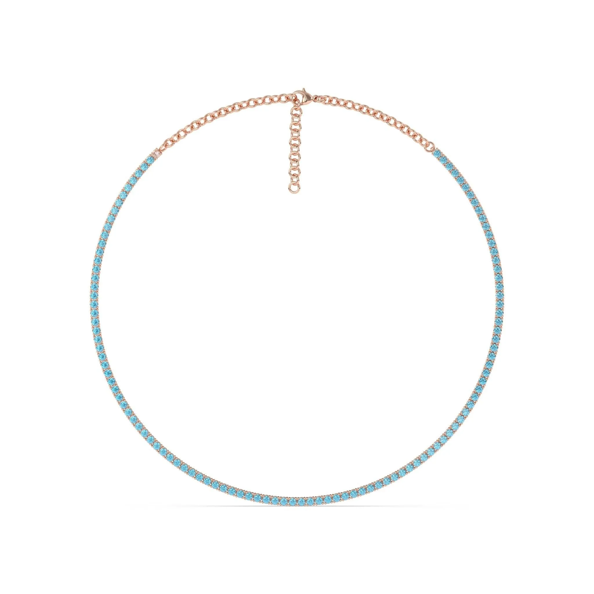Blue Topaz Tennis Necklace