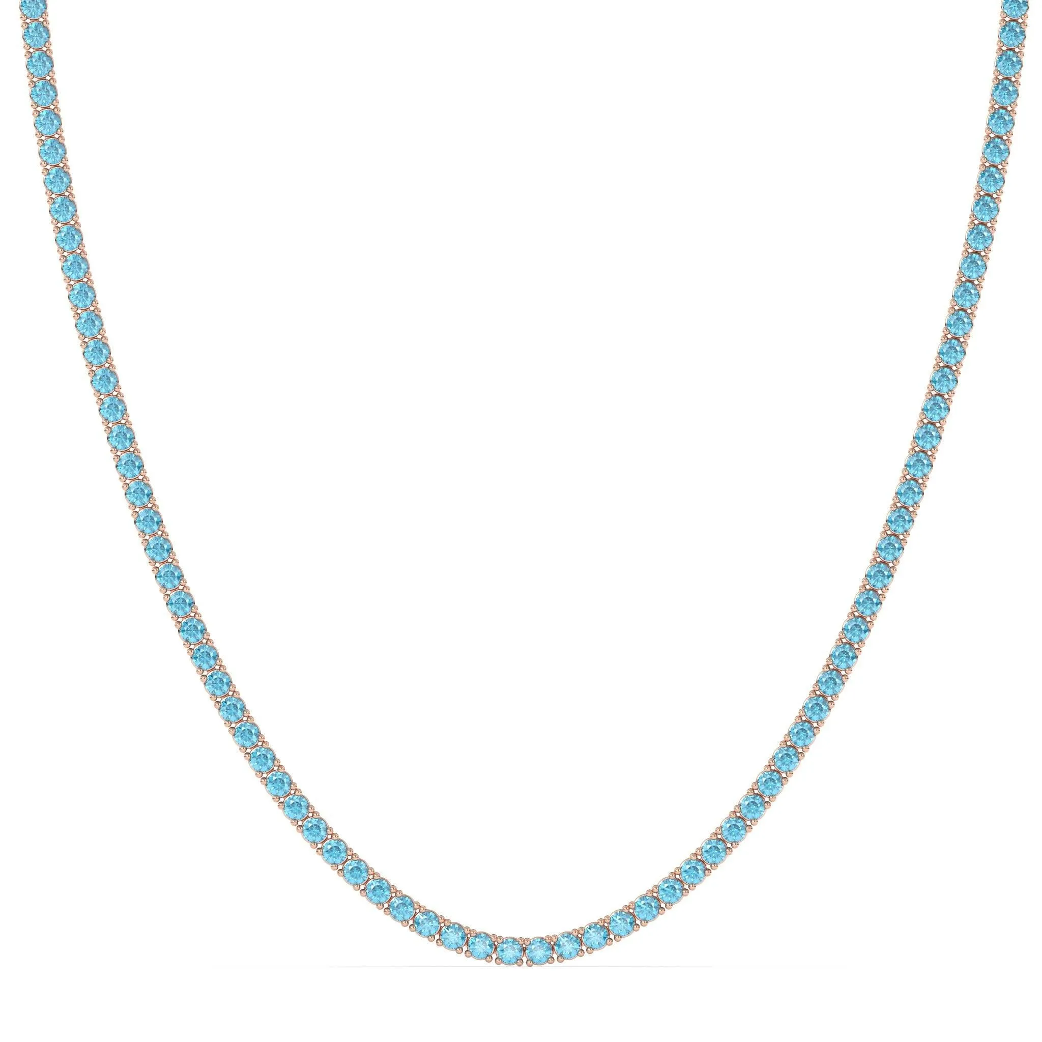 Blue Topaz Tennis Necklace