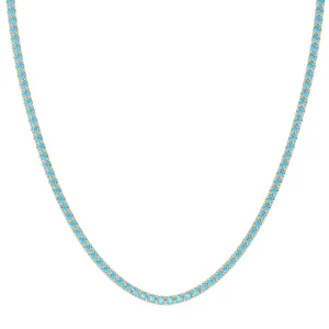 Blue Topaz Tennis Necklace
