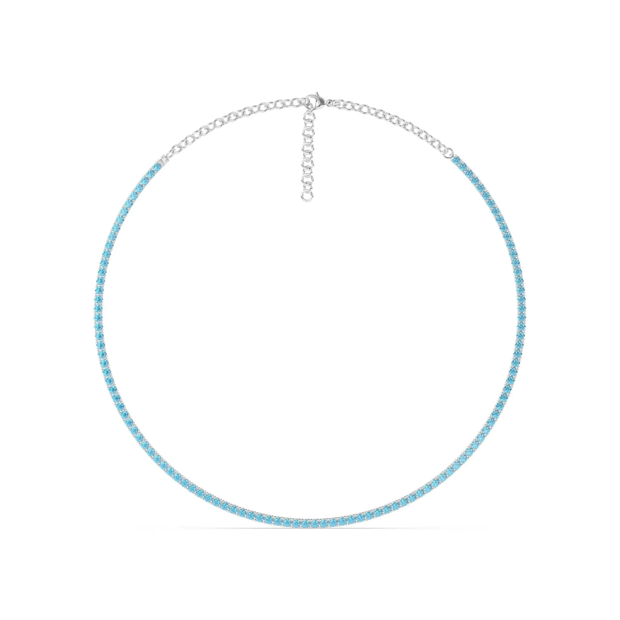 Blue Topaz Tennis Necklace