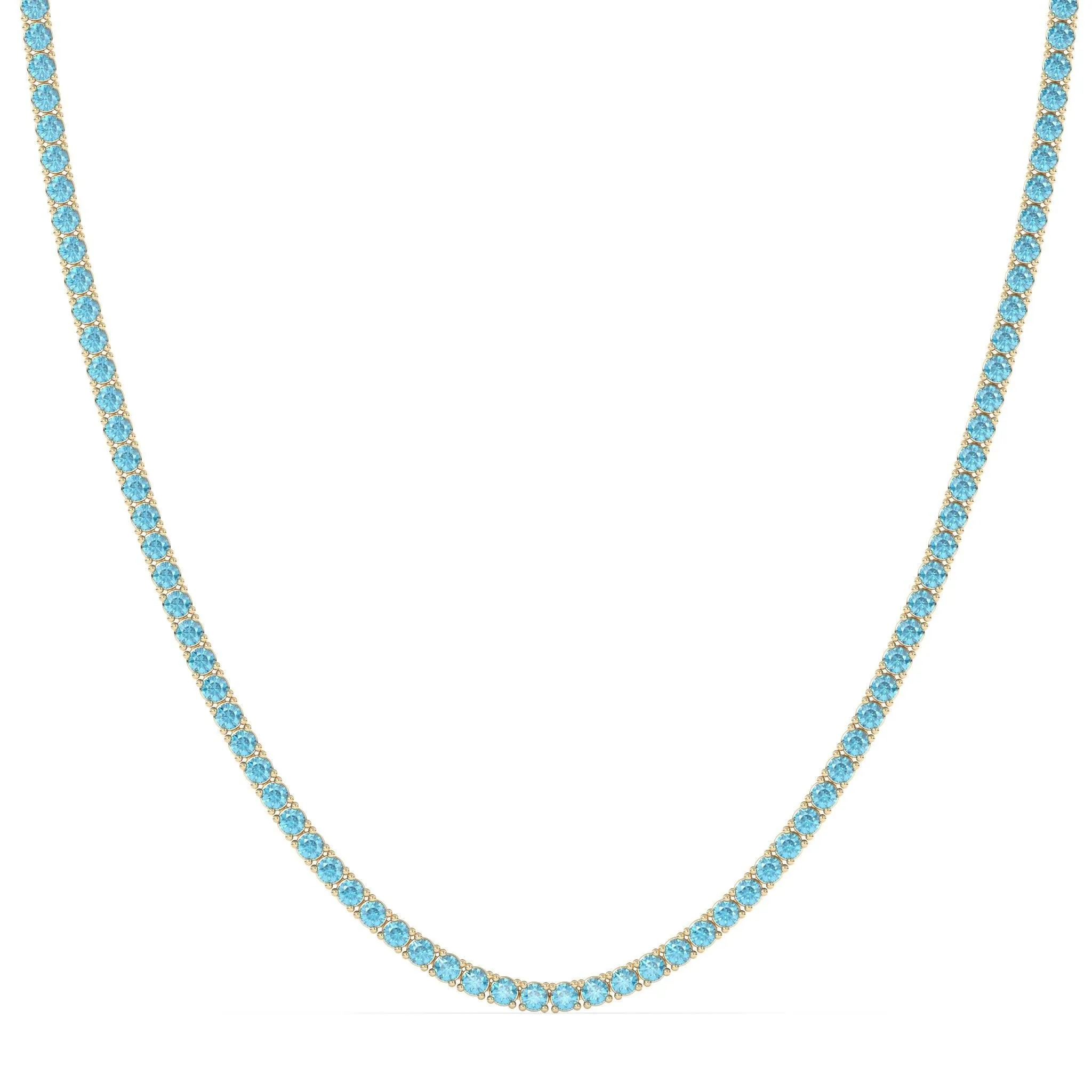 Blue Topaz Tennis Necklace