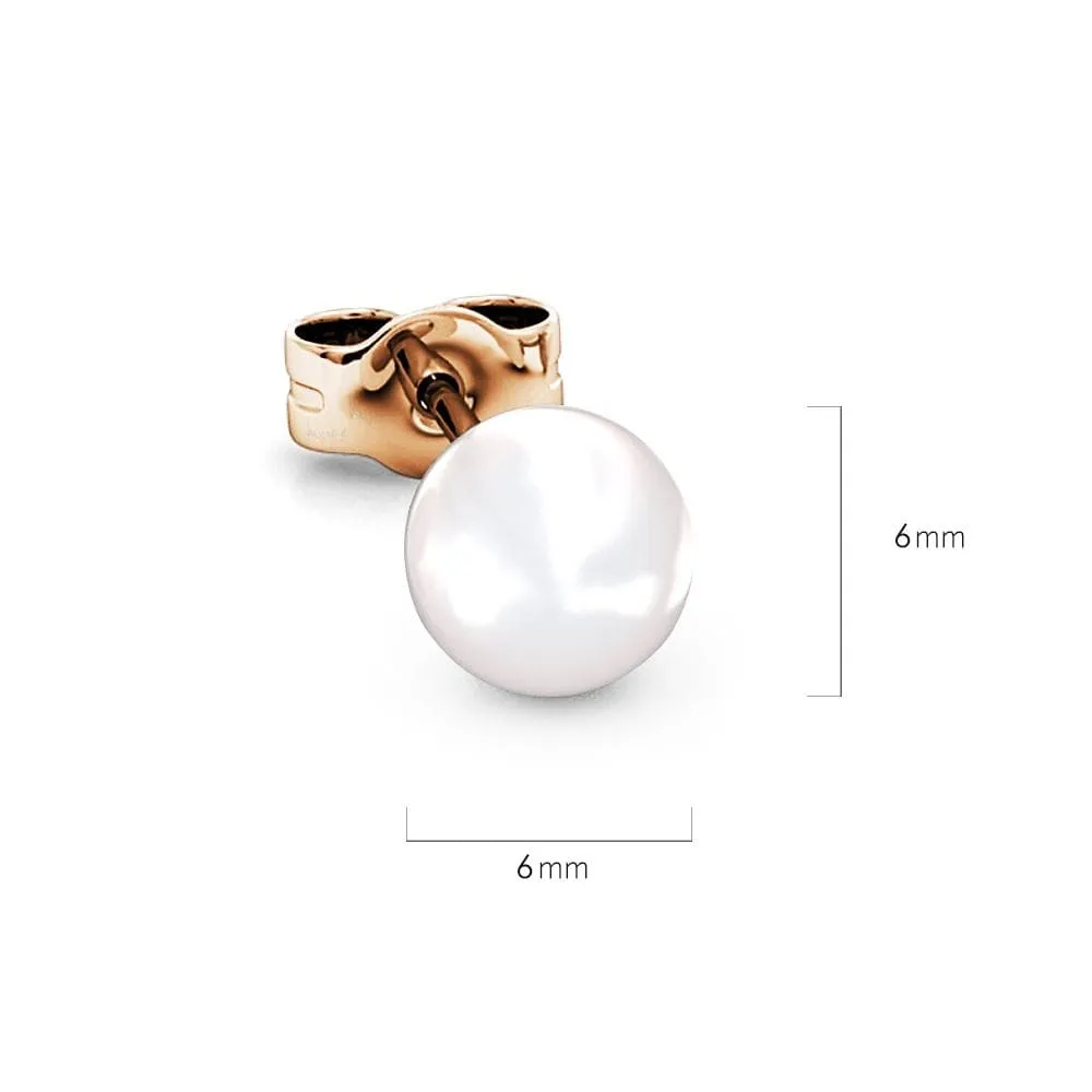 Boxed 2 Pairs Rose Gold Layered Pearl Earrings Set Embellished with SWAROVSKI Pearls