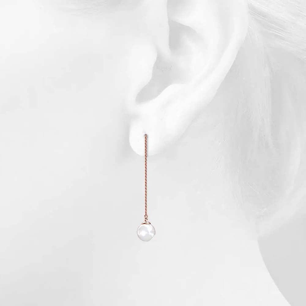 Boxed 2 Pairs Rose Gold Layered Pearl Earrings Set Embellished with SWAROVSKI Pearls