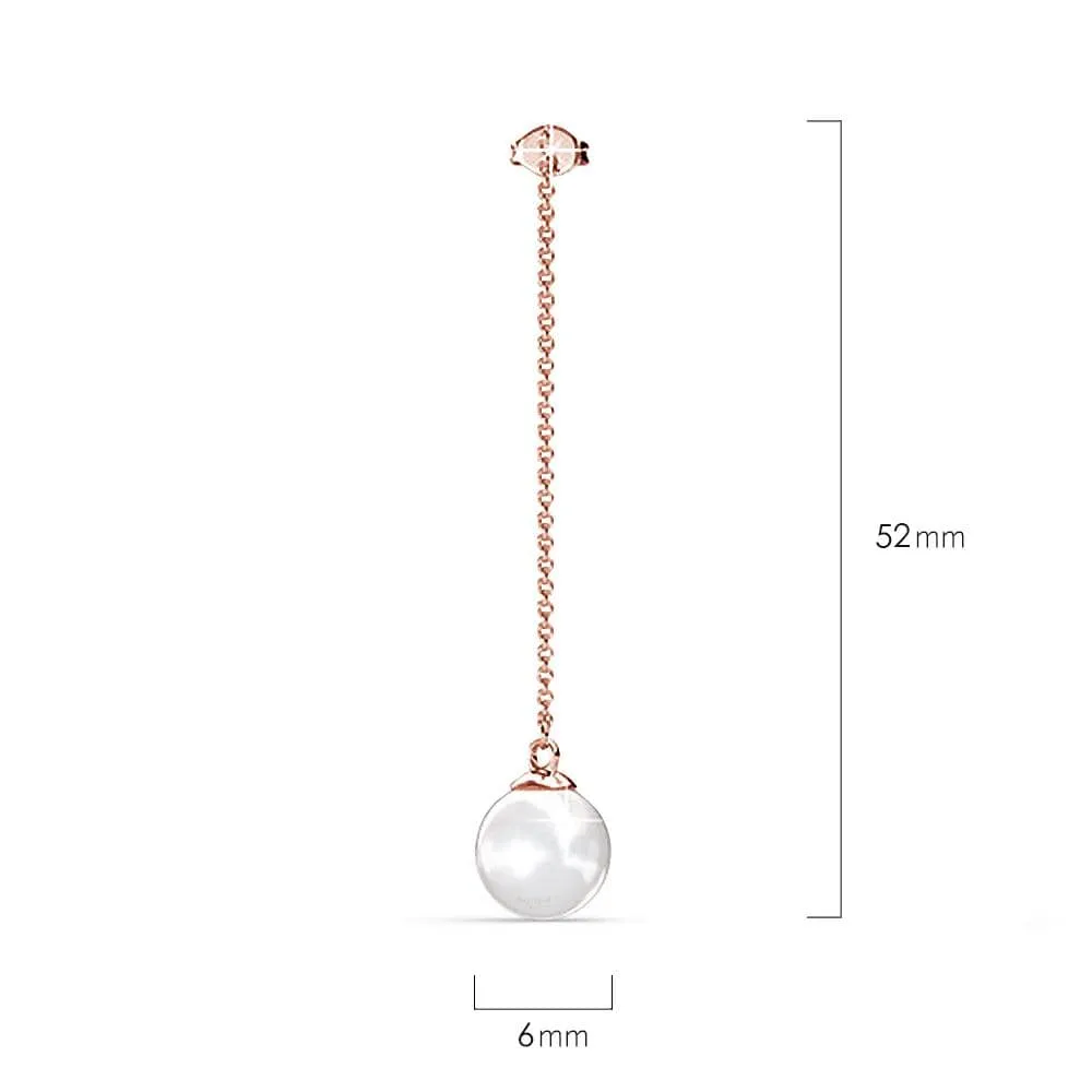 Boxed 2 Pairs Rose Gold Layered Pearl Earrings Set Embellished with SWAROVSKI Pearls