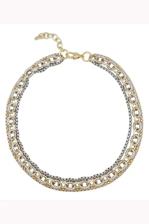 Can't Get Enough Two Tone Layered Chain Necklace