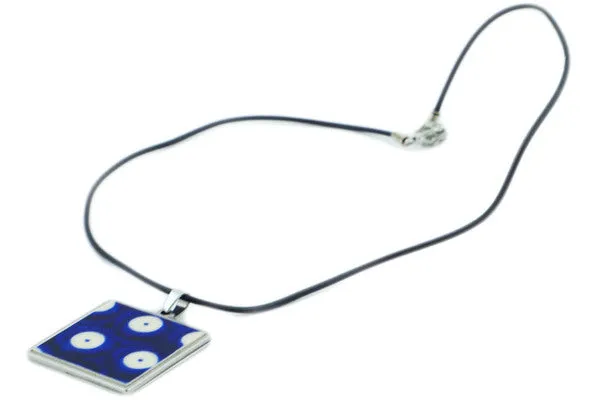 Ceramic, Metal, Cord 10" Necklace Blue Eyes