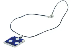 Ceramic, Metal, Cord 10" Necklace Blue Eyes
